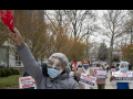 Nurses marching at Jacobi Medical Center