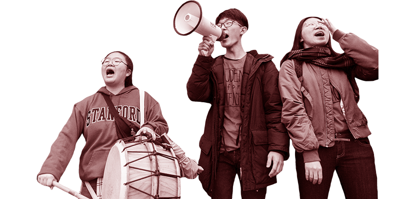 Three picketers at the UTLA strike in January 2019.