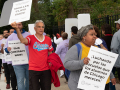 CTU picketers marching