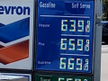 Chevron gas prices photo starting at $6.39 a gallon for regular