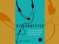 Cover of reviewed book, aqua green with a headset and looping wires.