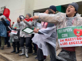 Teachers on a picket line in Los Angeles January 2019